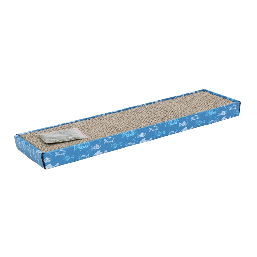 Leeby Fitz tabla rascador de cartón azul para gatos