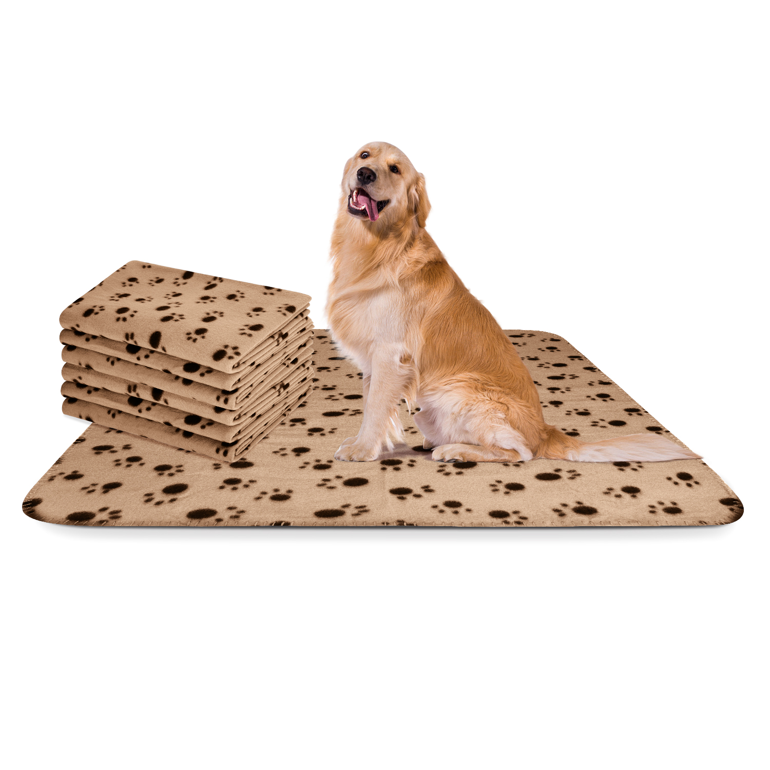 Nobleza – 6 x Manta Suave de Felpa para Perros, Gatos y Otras Mascotas. Lavable. Color Beix, 120*100 cm