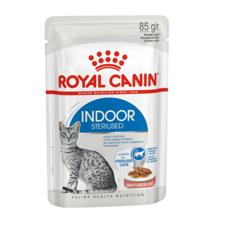 24 sobres x 85 g Royal Canin Indoor Sterilised sobre en salsa para gatos ¡Pack ahorro!