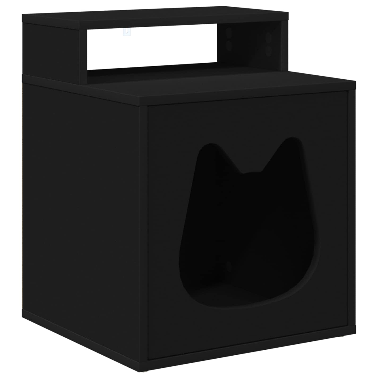 vidaXL Casa para Gatos Negro 42,5 x 40 x 53,5 cm Madera de ingeniería
