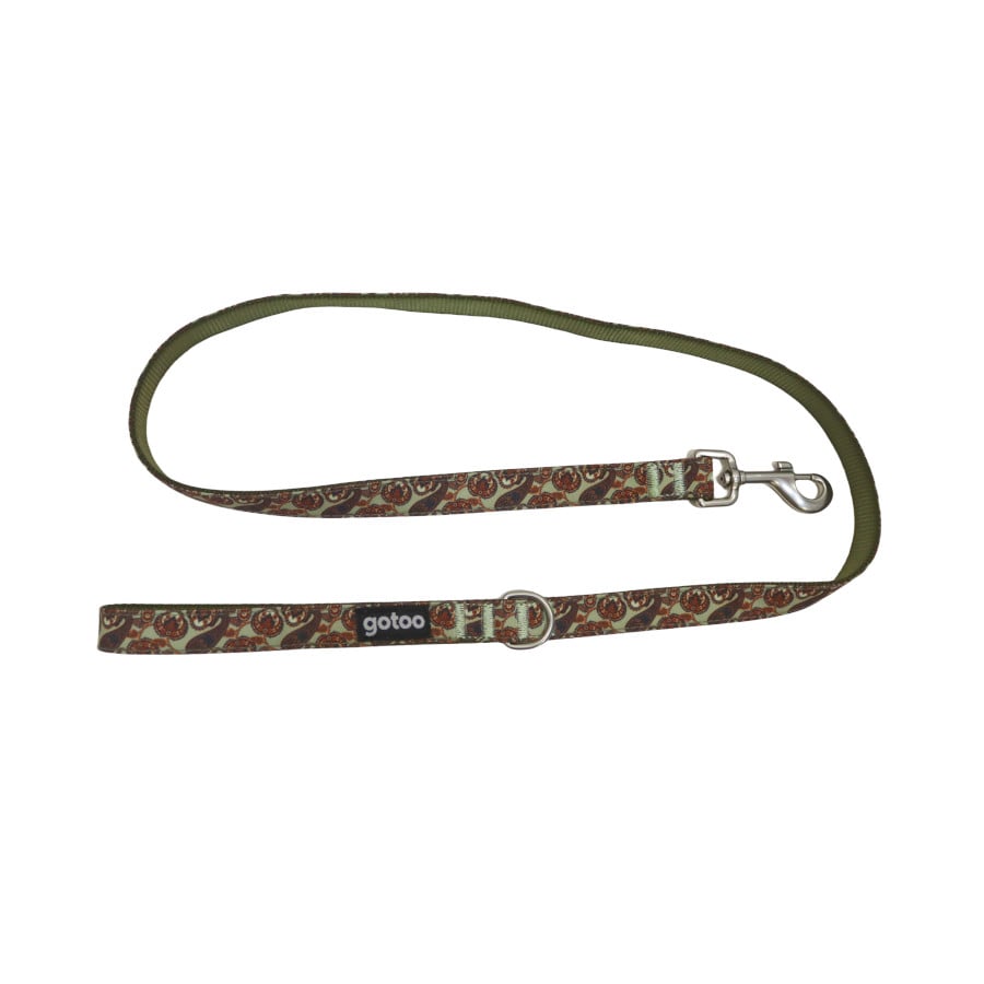 Gotoo Correa estampada cachemira caqui para perros