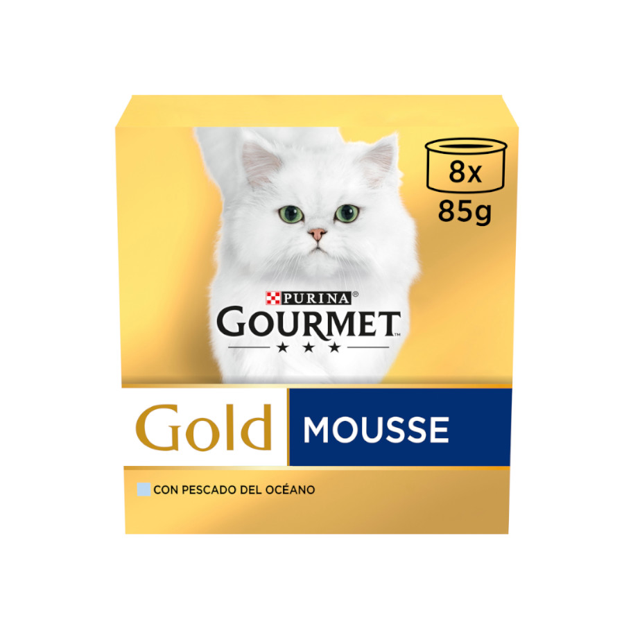 8 latas x 85 g Gourmet Gold Mousse de Pescados del Océano lata para gatos