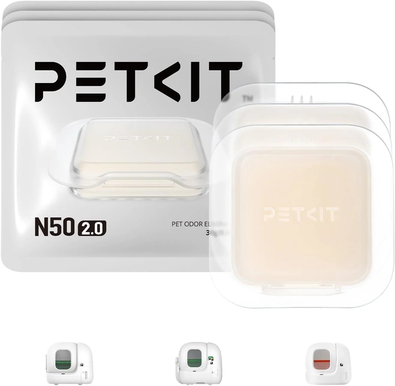 PETKIT Eliminador de olores para caja de arena autolimpiante Pura MAX 2 y PUROBOT MAX PRO 2, control de olores para el baño de gatos, N50 2.0 (3