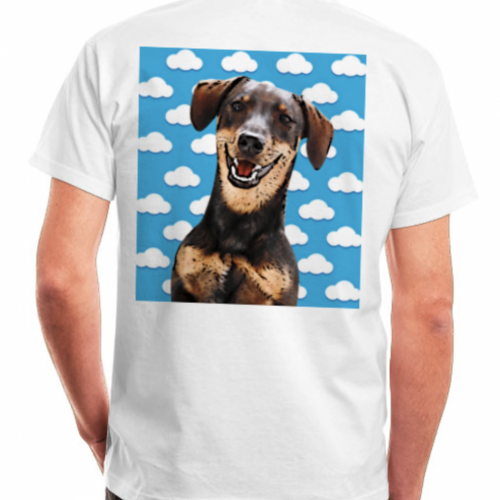 Camiseta de algodón personalizada nubes color Azul, , large image number null