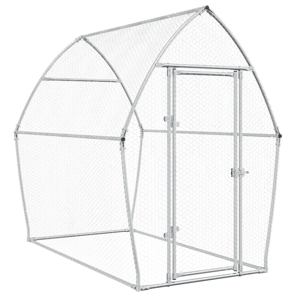 vidaXL Jaula para gallinas acero galvanizado plateado 400x105x182 cm