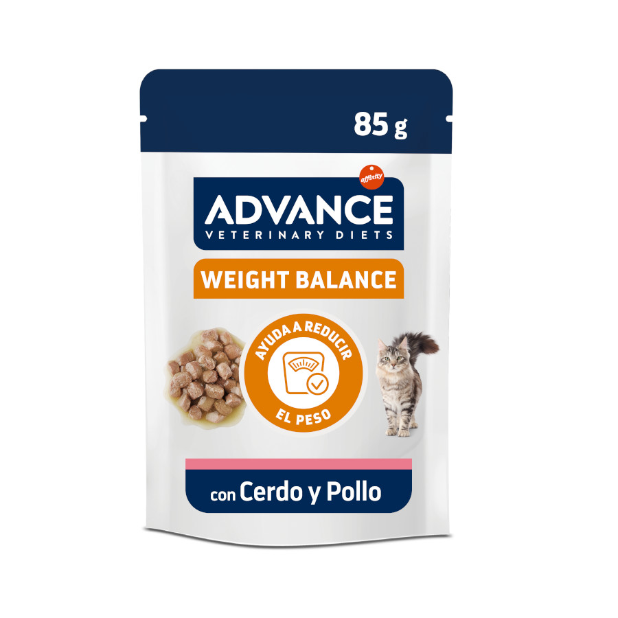 24 sobres x 85 g Advance Veterinary Diets Weight Balance Sobre para gatos ¡Pack ahorro!