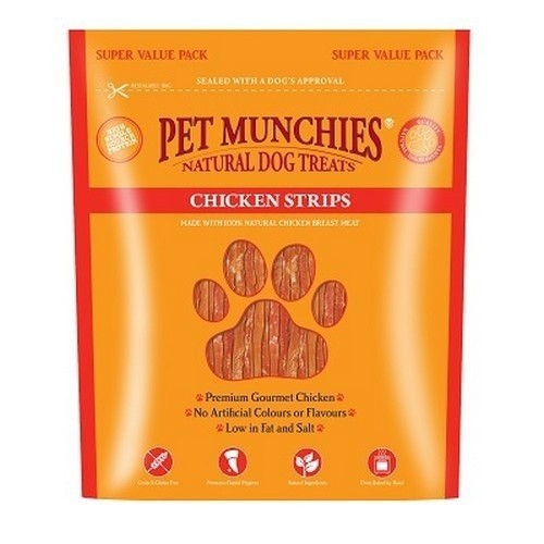 Pack de 3 paquetes de snacks naturales de carne para perros sabor Pollo, , large image number null