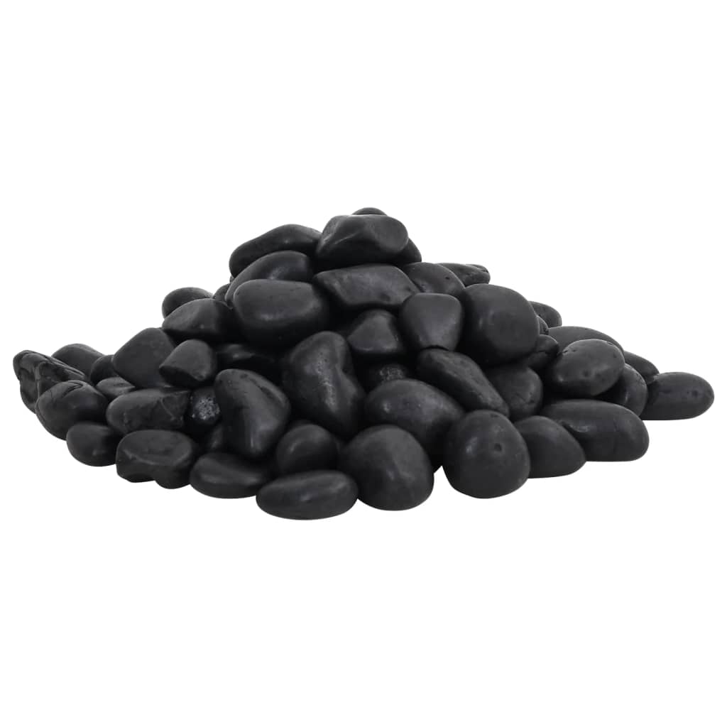 vidaXL Guijarros pulidos negros 10 kg 2-5 cm