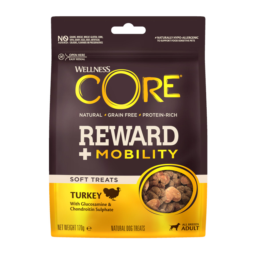 170 g Wellness Core Bocaditos Reward + Mobility Pavo para perros adultos
