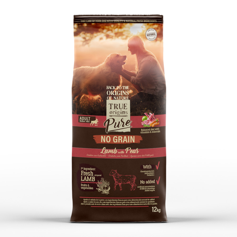 12 kg True Origins Pure Grain Free Adult Cordero pienso para perros