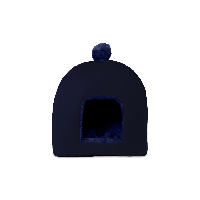 Gauty Cama Redonda para Perros y Gatos  Tela Impermeable y pelo - Azul
