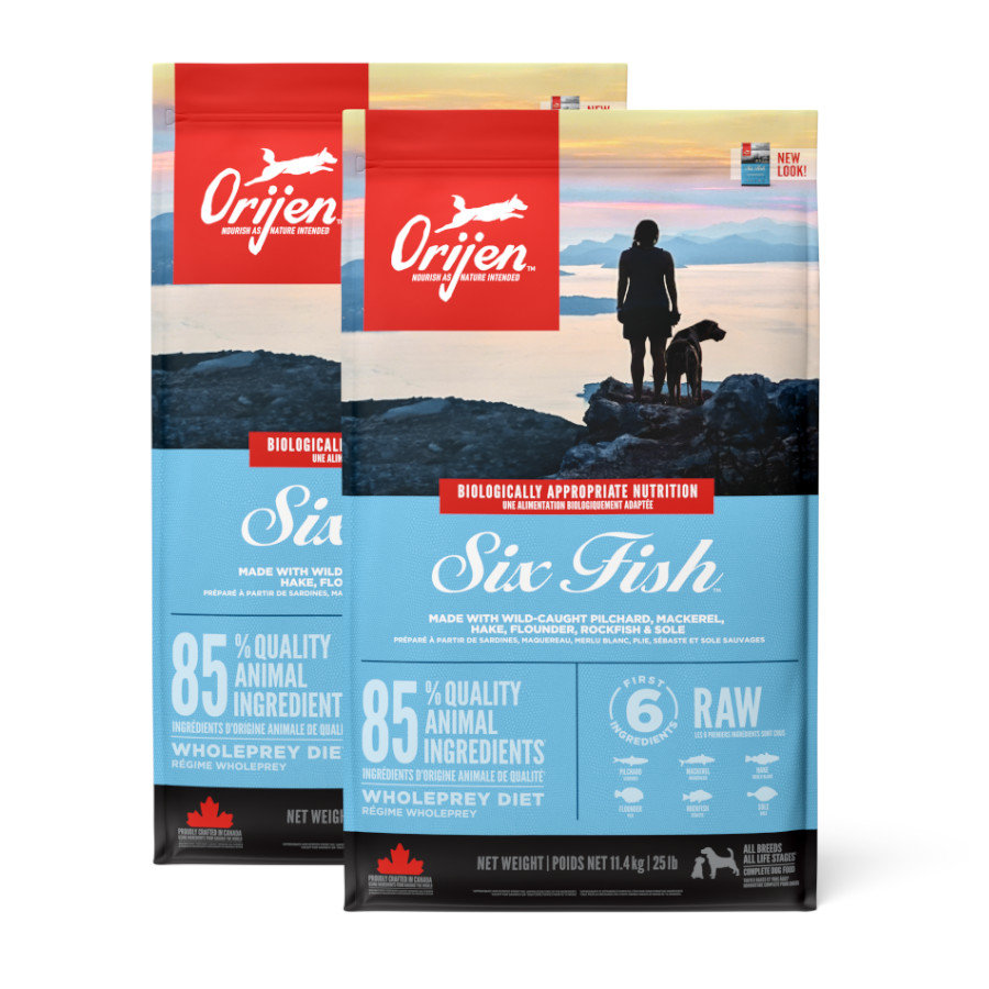 2 x 11 kg Orijen Six Fish Adult pienso para perros ¡Pack ahorro!