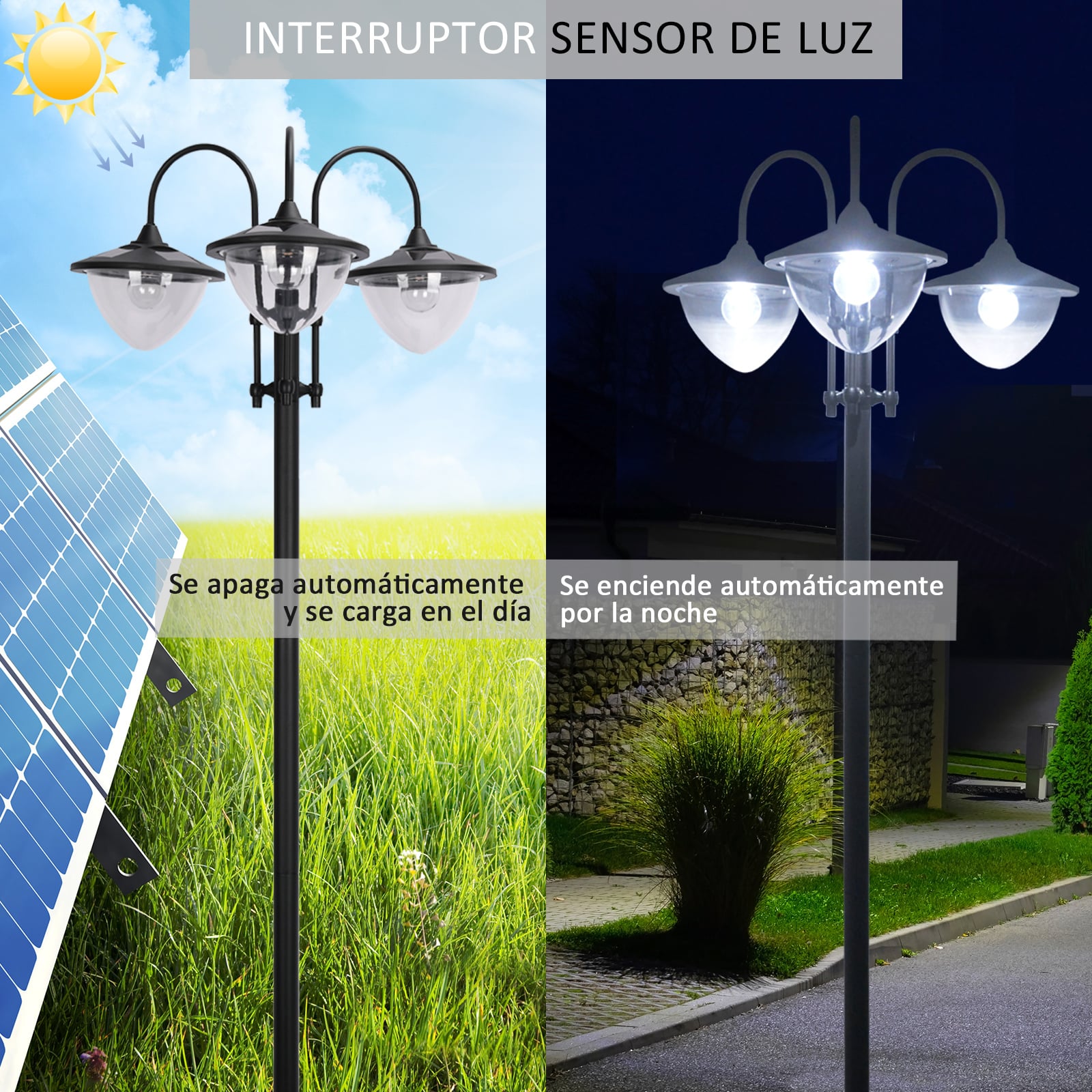 Focos Solares Barrina Para Exteriores Impermeables, Foco Sol