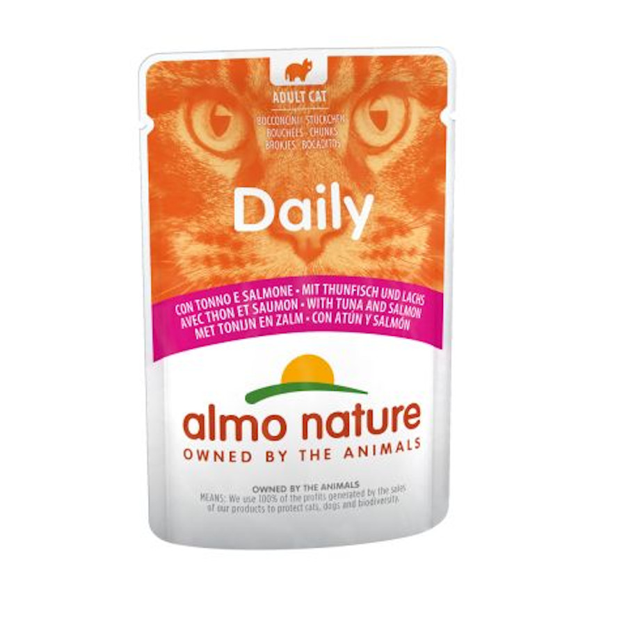 12 sobres x 70 g Almo Nature Adult Daily Atún y Salmón para gatos ¡Pack ahorro!