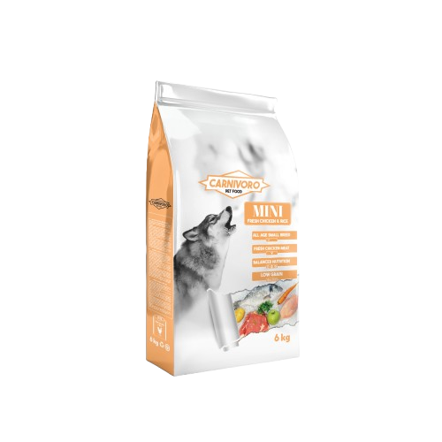 CARNIVORO Complet Mini 6 Kg Pienso Perros Adultos de Raza Pequeña con Pollo fresco y arroz integral