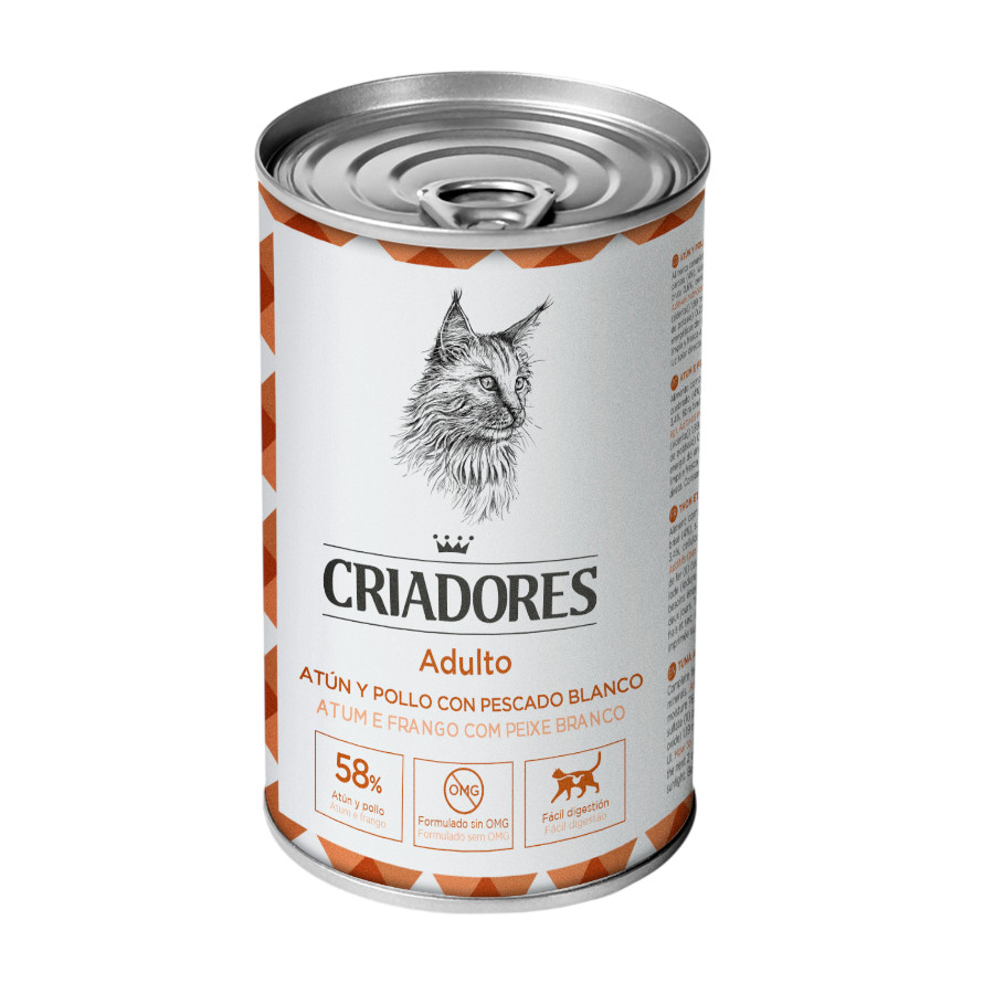 Criadores Adultos Atún y Pollo lata para gatos