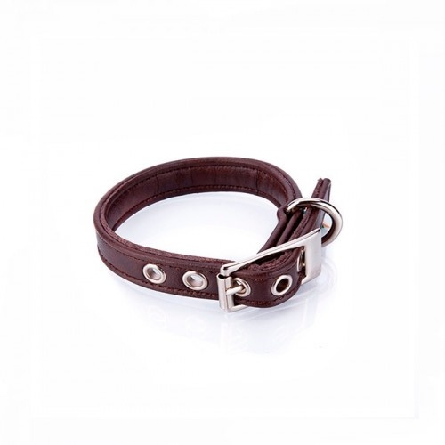 Pamppy Collar de cuero vegano especial Toy color Marrón