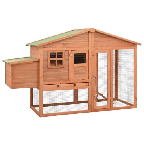 Gallinero de madera maciza y malla color Madera
