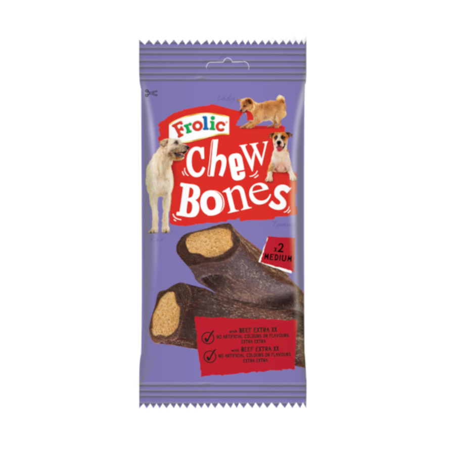 2 huesos Frolic Huesos Chew Bones Masticables para perros