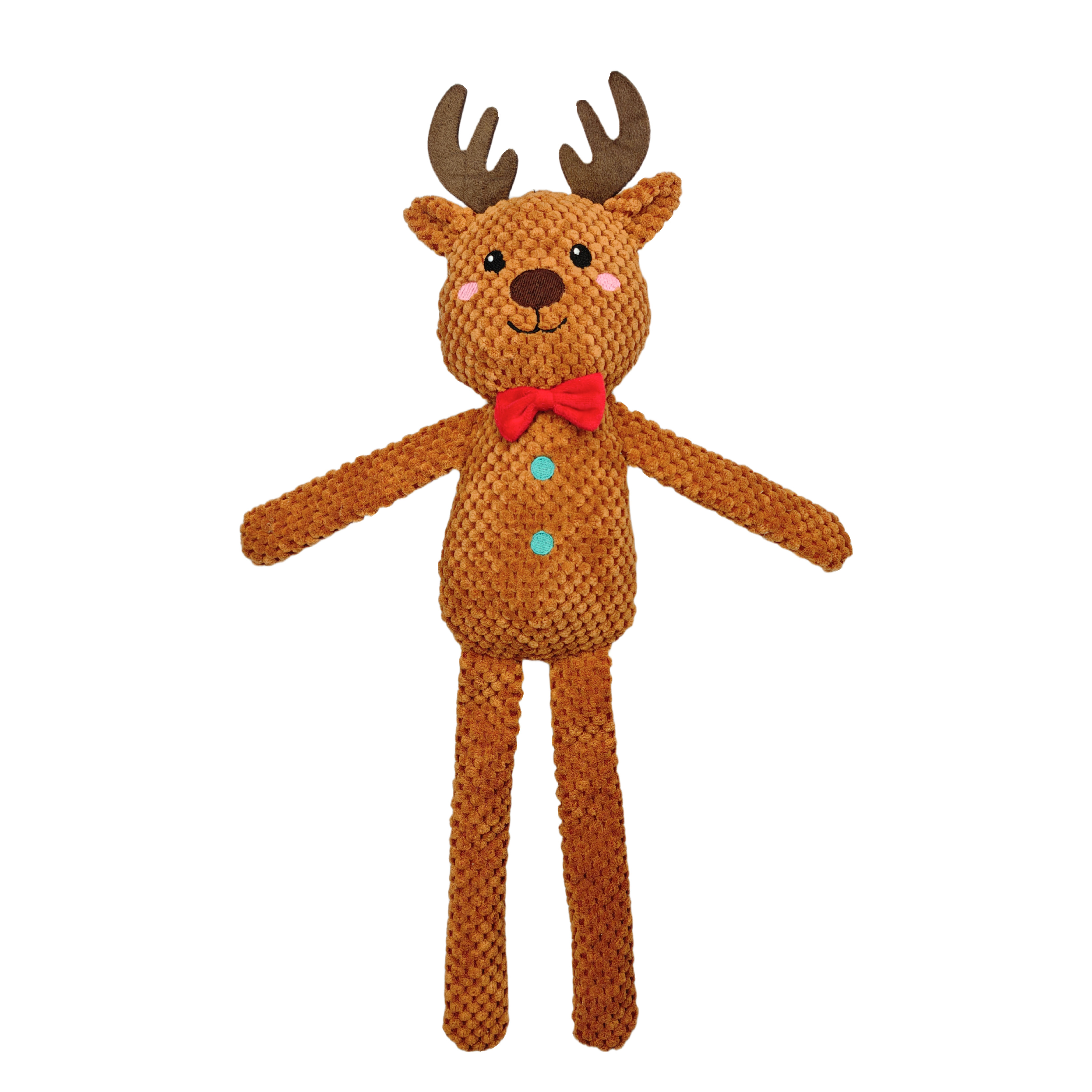 FOFOS | Peluche Resistente de Cuerpo Largo (Reno) (Colección de Navidad) – para Perros