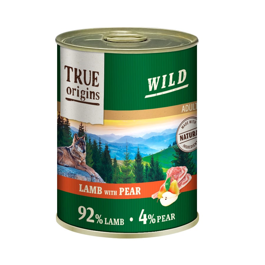 12 latas x 400 g True Origins Wild Adult Cordero y Pera lata para perros ¡Pack ahorro!