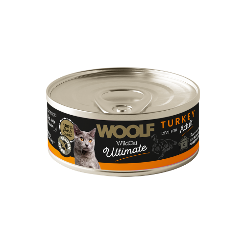 Bandeja 12 latas – Woolf Ultimate Húmedo Gato Adulto Pavo 85gr