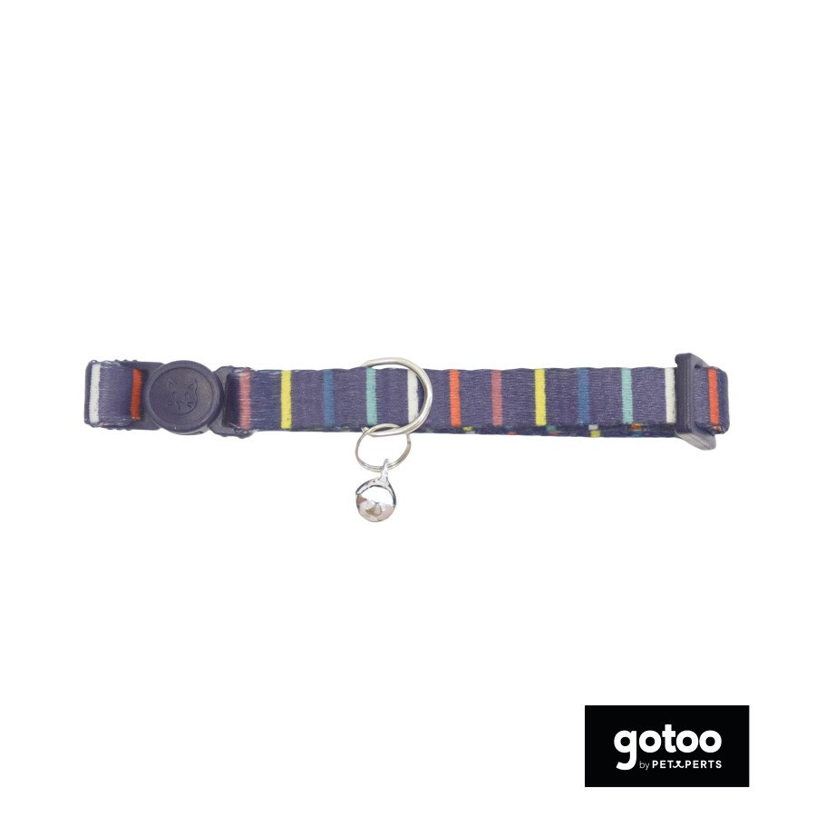Gotoo Collar estampado rayas multicolor para gatos
