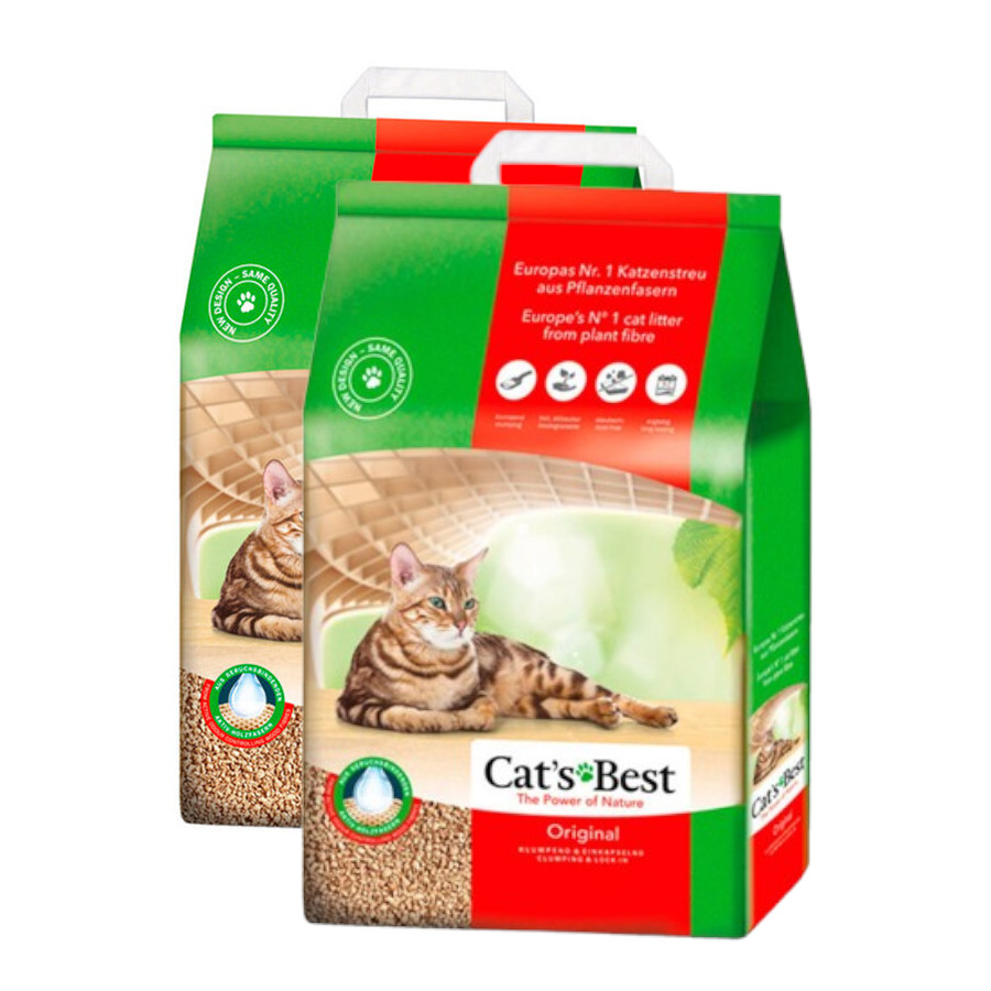 2 x 8.6 kg Cat’s Best Original Lecho Vegetal para gatos ¡Pack ahorro!