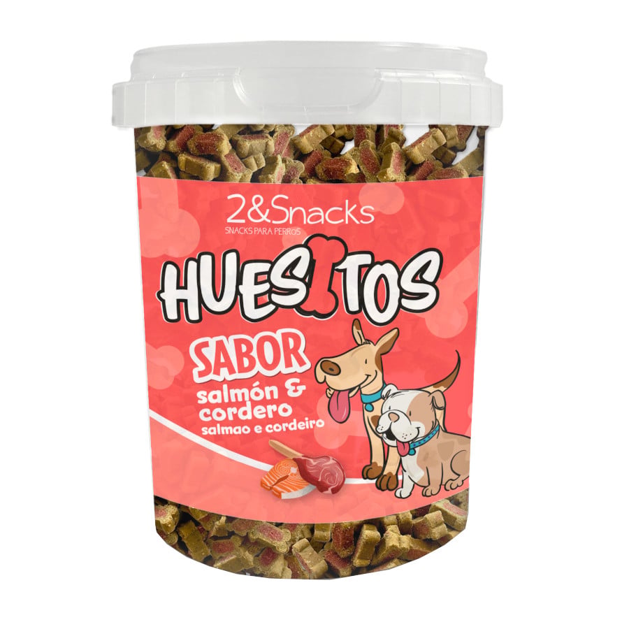 300 g 2&Snacks Huesitos Duo Salmón y Cordero para perros