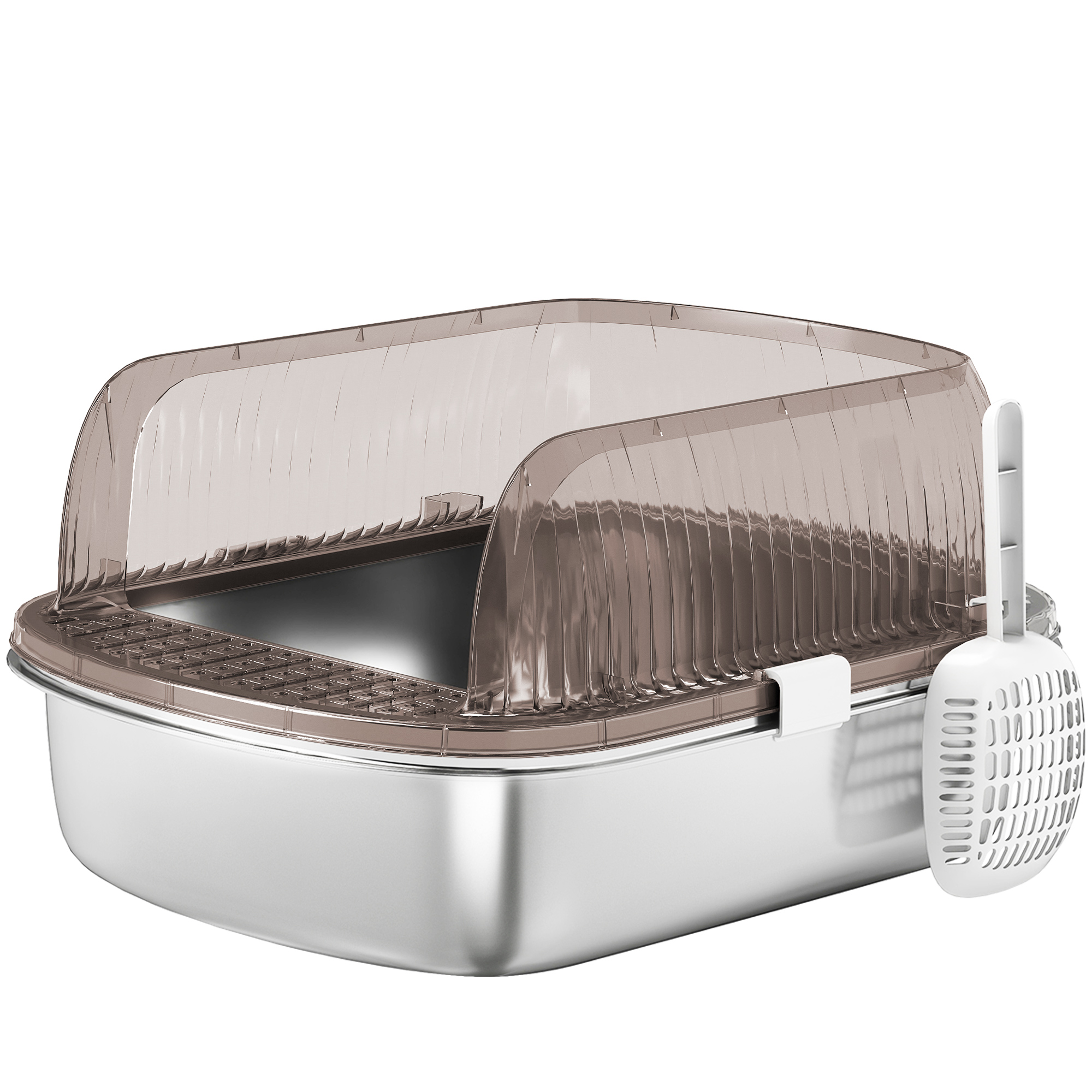 PawHut Arenero para Gatos Gris Carbón