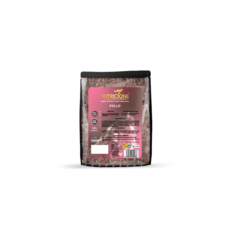 NUTRICIONE MENU DIETA BARF GATO POLLO 500GR