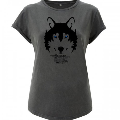 Camiseta lobo mujer color Gris, , large image number null