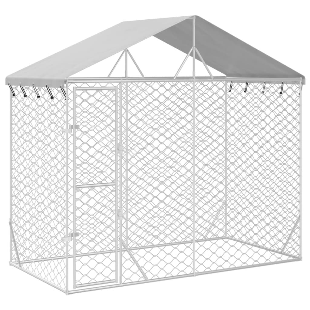 vidaXL Perrera exterior con techo acero galvanizado plata 3×7,5×2,5 m