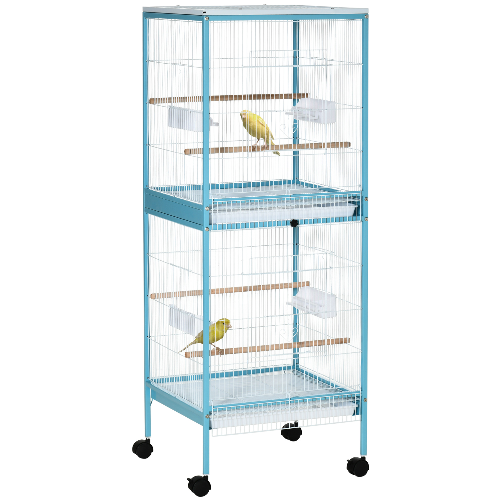 PawHut Jaula para Pájaros Azul Claro