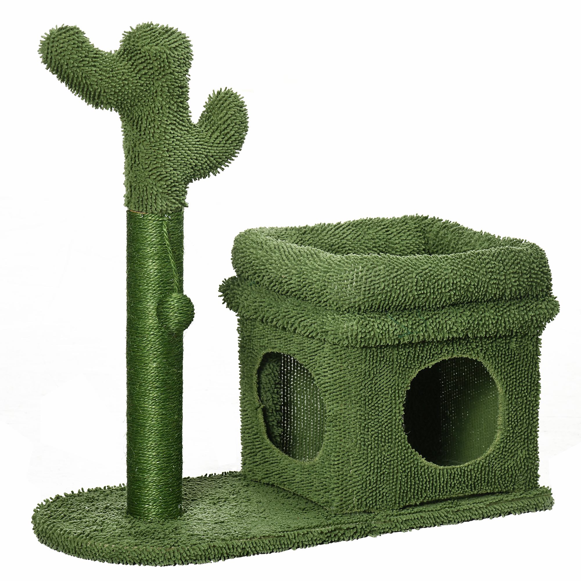 PawHut Árbol Rascador para Gatos Diseño de Cactus