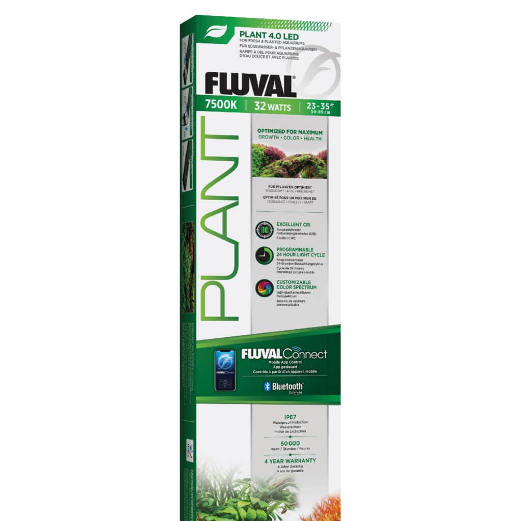 Pantalla de iluminación para plantas de acuario Fluval Plant 4.0 LED w/BT Mesh, 46W, 88.2-125.8 cm