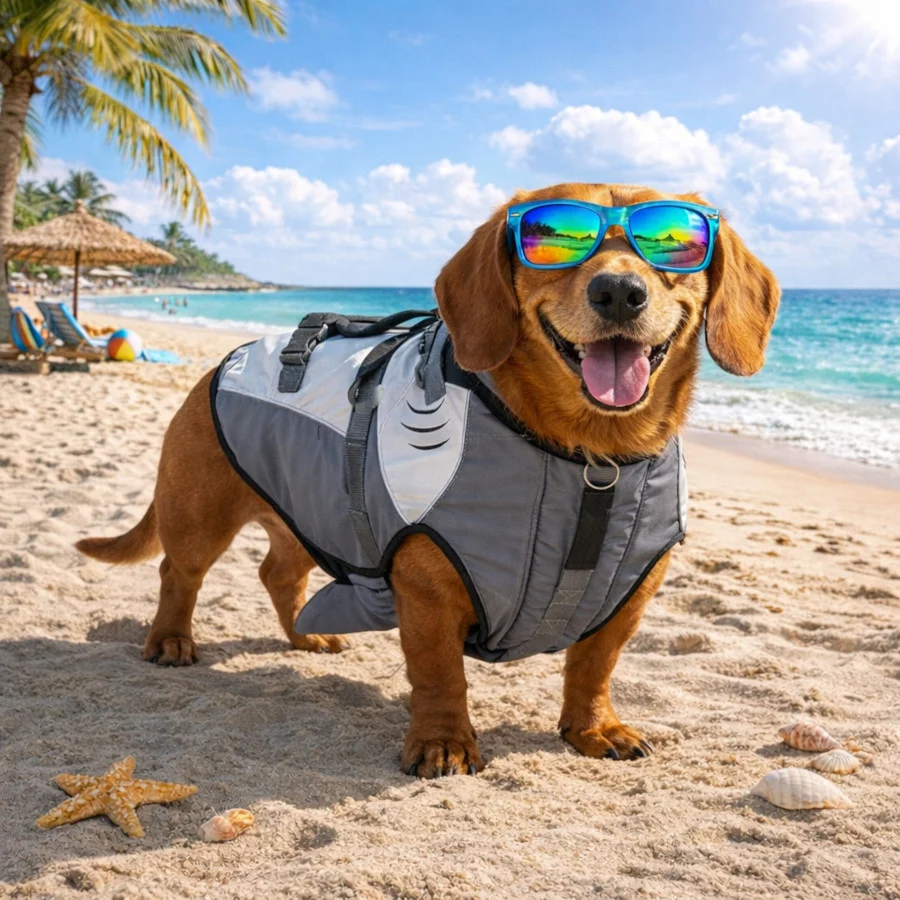 Summer Vibes Tiburón Chaleco Salvavidas para perros