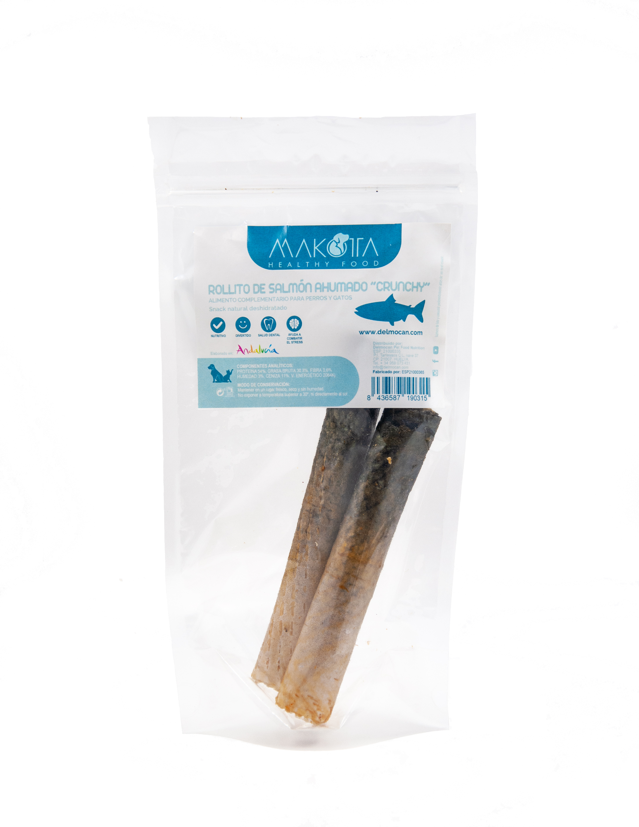 Rollito de salmón ahumado – Snack deshidratado – 2 unidades