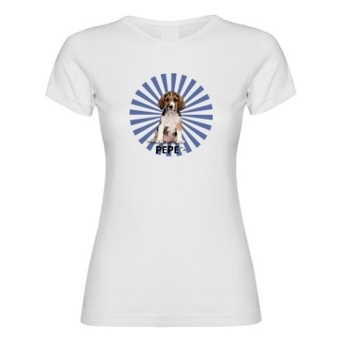 Camiseta para chica rayos personalizable color Blanco, , large image number null