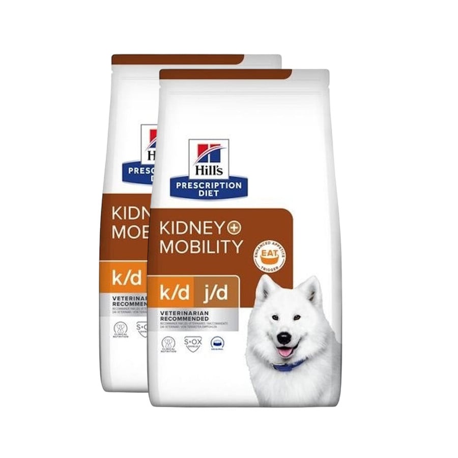 2 x 12 kg Hill’s Prescription Diet kidney + Mobility pienso para perros ¡Pack ahorro!