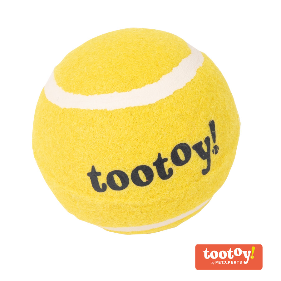 Tootoy! Chase Squeaker Ball Amarilla pelota de tenis para perros
