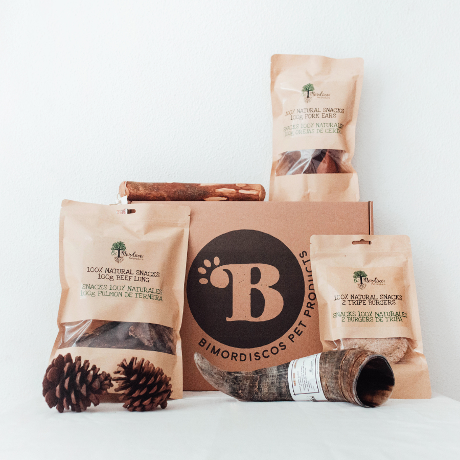 BIMORBOX Mediana – Pack  Snacks y Juguetes Naturales para Perros