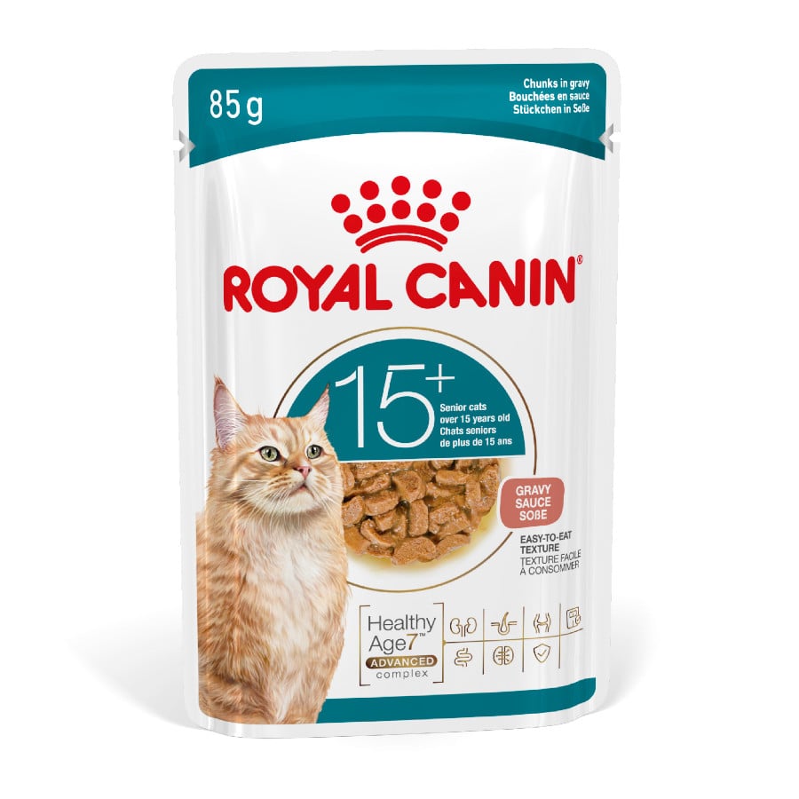 24 sobres x 85 g Royal Canin Ageing +15 Comida Húmeda para gatos senior ¡Pack Ahorro!