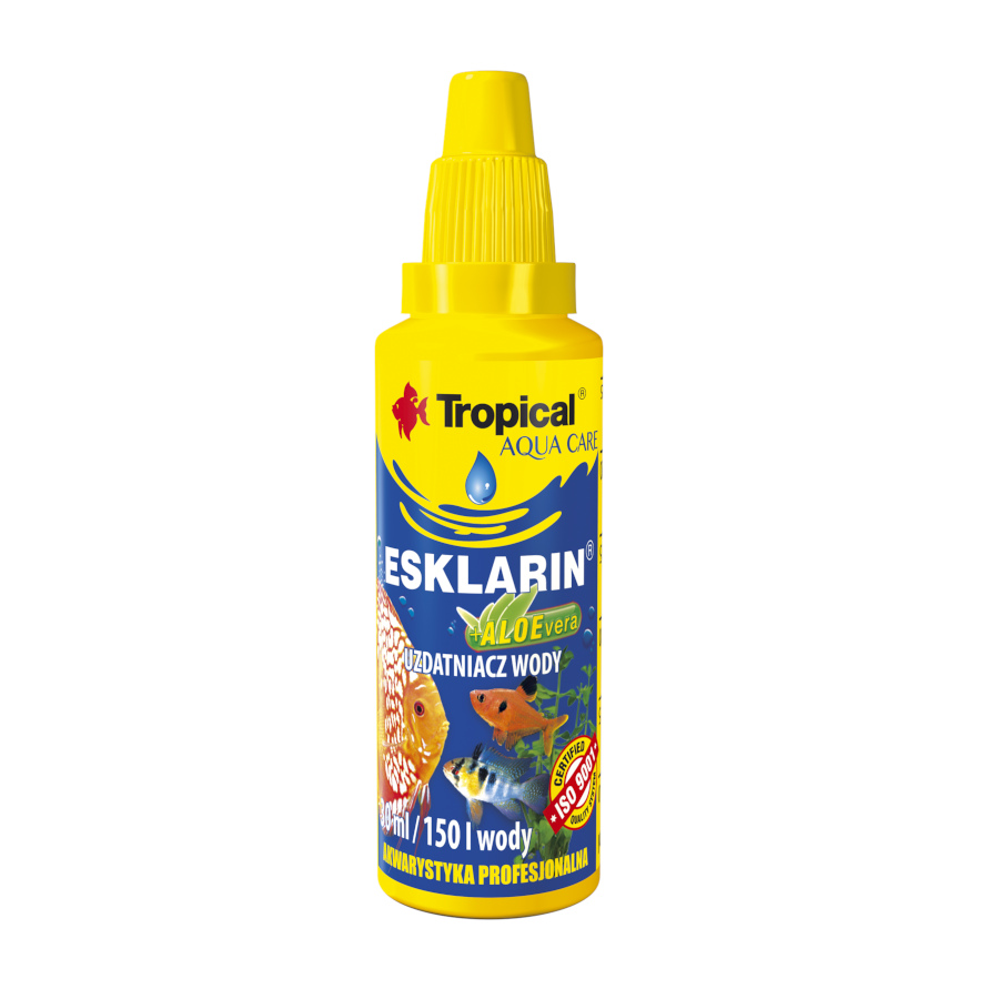 30 ml Tropical Esklarin con Áloe Acondicionador de Agua para acuarios de agua dulce
