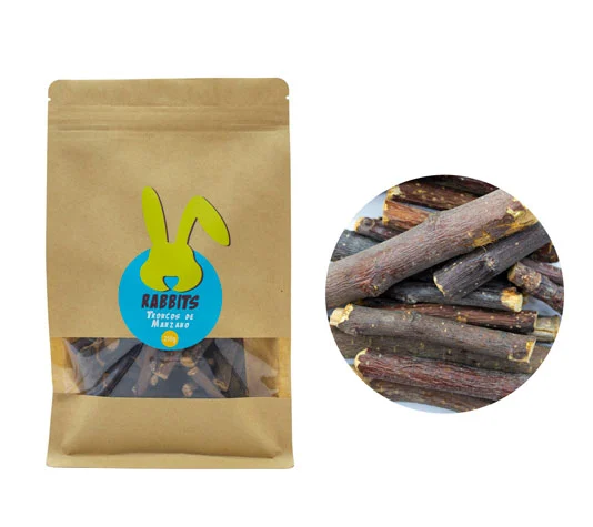Palitos de Manzano para Roedores – 250g – Juguete masticable para Conejos, Hámsters, Cobayas -Cuidado de los Dientes – Palito de Madera de 5-7cms