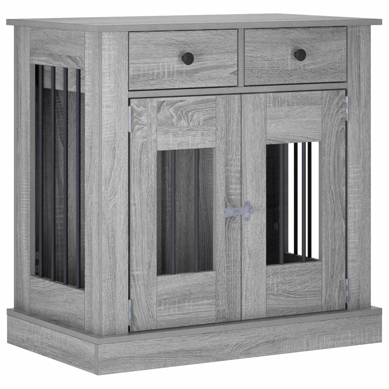vidaXL Mueble para jaula de perro con cerradura Madera de ingeniería Perro Pen