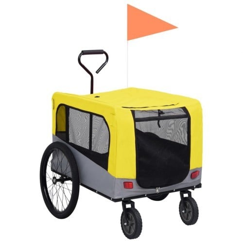 Remolque de bicicleta para mascotas color Amarillo