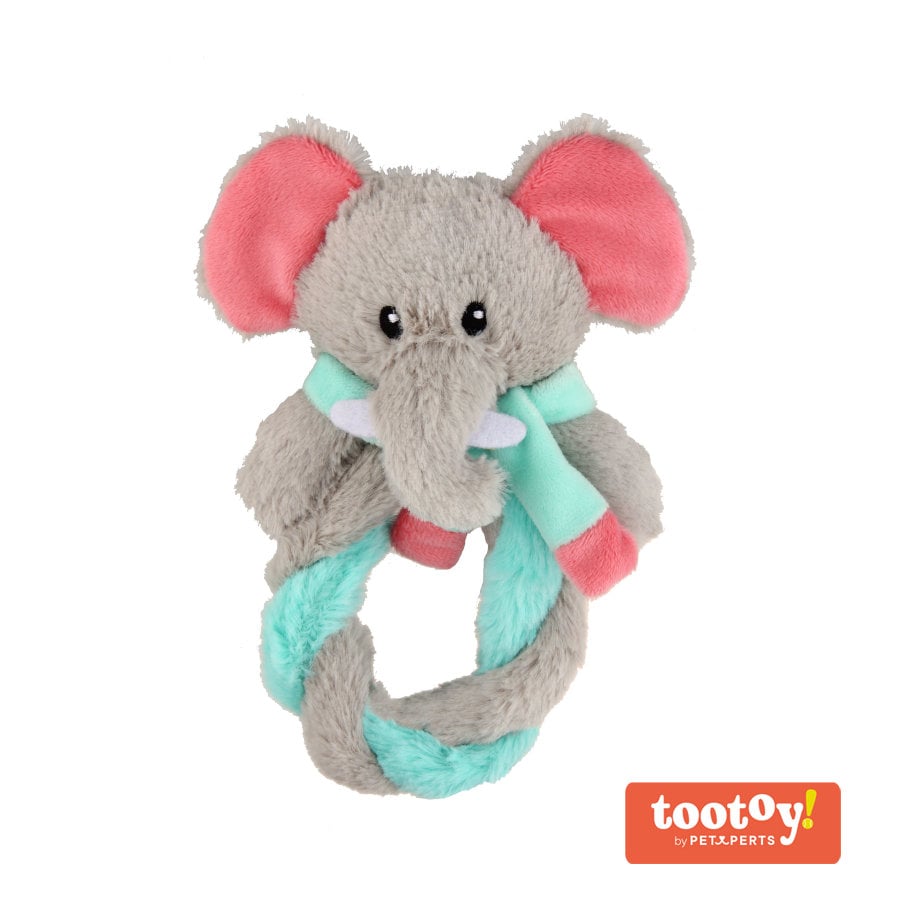 Tootoy! Puppy Elephant Ring Cuddler peluche para cachorros