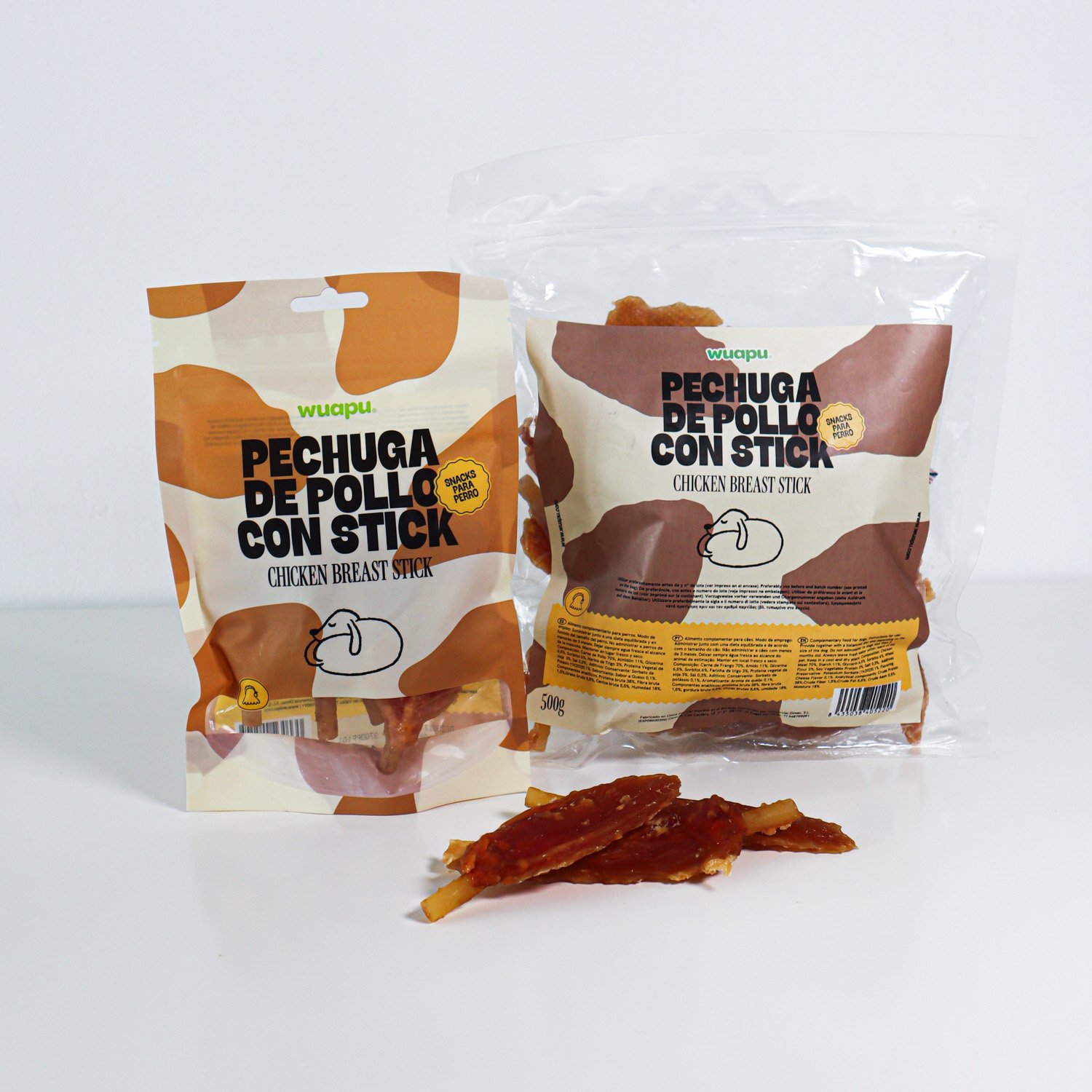 SNACK PARA PERRO EN STICK SABOR QUESO CON POLLO DESECADO WUAPU