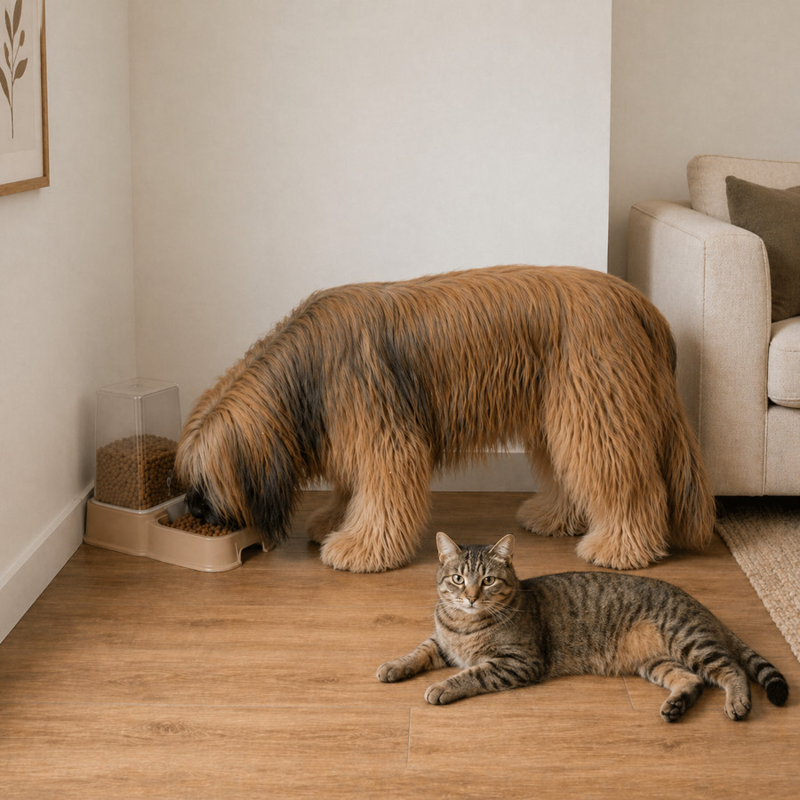 Leeby Tolva Dispensadora de Comida Color Marrón para perros y gatos